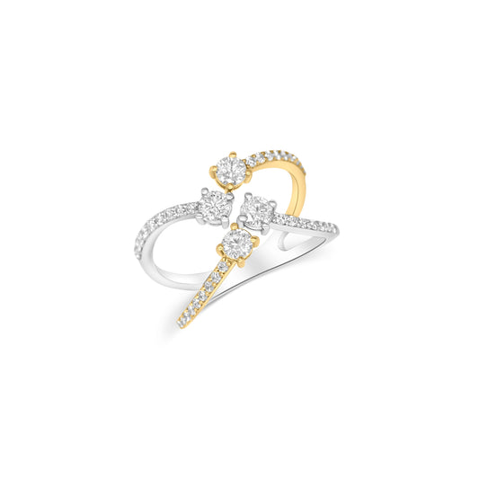 Floating Diamond Quad Ring