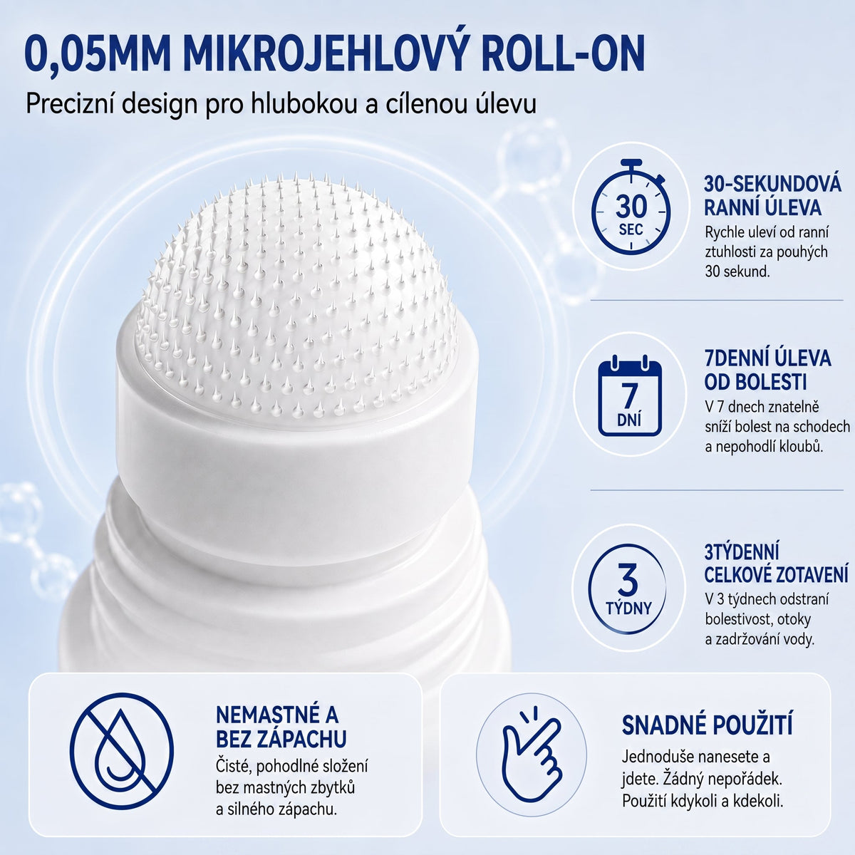 OFICIÁLNÍ OBCHOD | IFMAGIC® 0,05 mm Mikroneedle Rychle Působící Roll-On pro Úlevu Kloubů a Kostí🔥