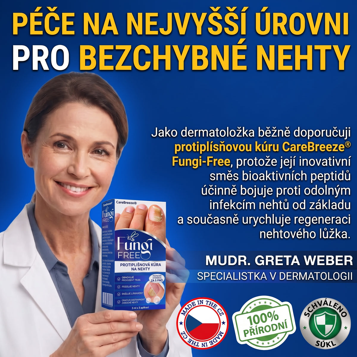 🇪🇺 Certyfikowany w UE 👩‍🔬 CareBreeze® Fungi Free – Intensywna Kuracja do Paznokci na Bazie Jadu Pszczelego ✨