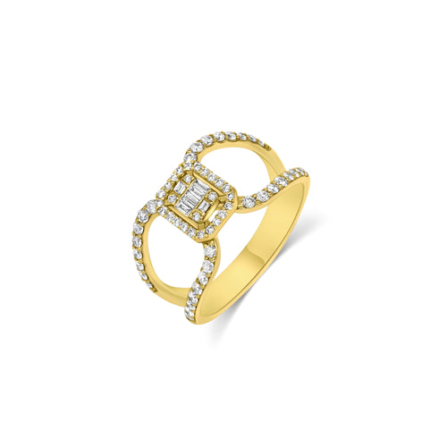 Square Halo Diamond Ring