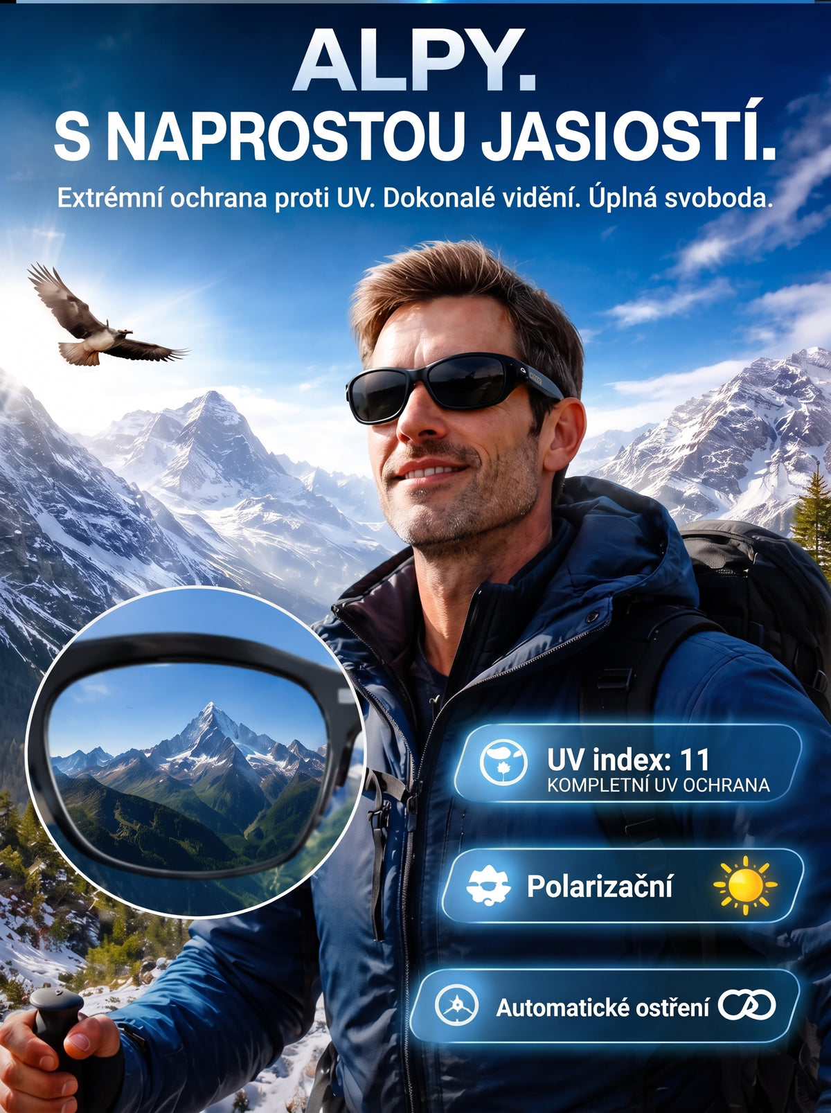 👓 Chytré AI brýle s kamerou 8 MP – překlad v reálném čase do 160+ jazyků, Bluetooth a inteligentní AI funkce🏆