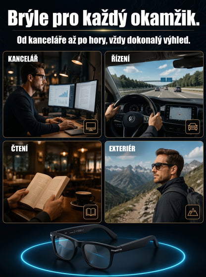 👓 Chytré AI brýle s kamerou 8 MP – překlad v reálném čase do 160+ jazyků, Bluetooth a inteligentní AI funkce🏆