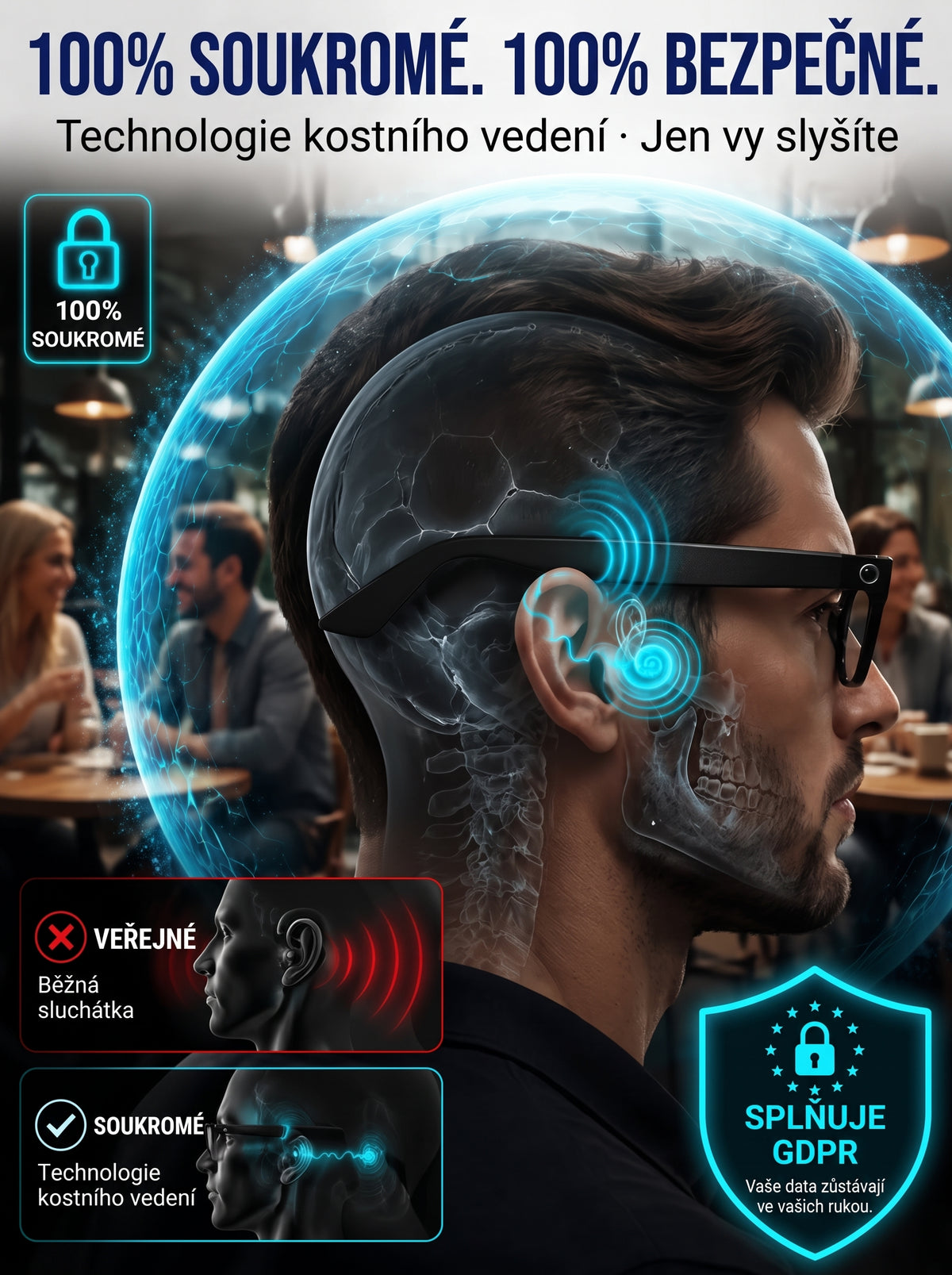 👓 Chytré AI brýle s kamerou 8 MP – překlad v reálném čase do 160+ jazyků, Bluetooth a inteligentní AI funkce🏆